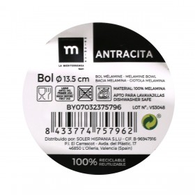 Ciotola per Aperitivi La Mediterránea Melammina Antracite (24 Unità)