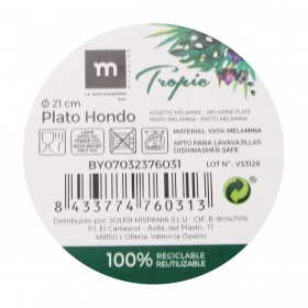 Piatto Fondo La Mediterránea TROPIC 21 x 5,3 cm (24 Unità)