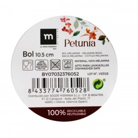 Ciotola per Aperitivi La Mediterránea Petunia Melammina Brillante (36 Unità)