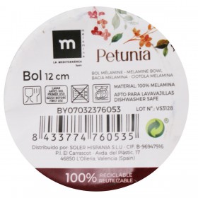 Ciotola per Aperitivi La Mediterránea Petunia Melammina Brillante 11,5 x 11,5 x 6 cm (24 Unità)