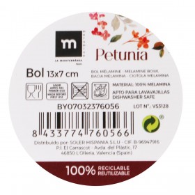 Ciotola per Aperitivi La Mediterránea Petunia Melammina Brillante 13 x 13 x 7 cm (24 Unità)