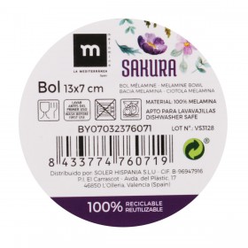 Ciotola per Aperitivi La Mediterránea Sakura Melammina Brillante 13 x 13 x 7 cm (24 Unità)