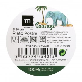 Piatto da Dolce La Mediterránea Sauvage Melammina 20 x 20 x 1,5 cm (24 Unità)