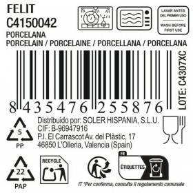 Piatto da pranzo La Mediterránea Felit (18 Unità) (Ø 20,5 cm)