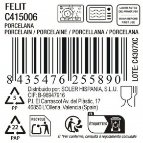 Piatto Fondo La Mediterránea Felit 22 x 22 x 3 cm (18 Unità) (ø 22,5 cm)