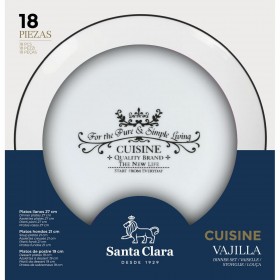 Servizio di Piatti Santa Clara Cuisine Porcellana Rotonda 18 Pezzi (2 Unità)