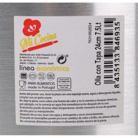 Pentola con Coperchio Alluminio 31,5 x 26 x 21 cm (8 Unità)