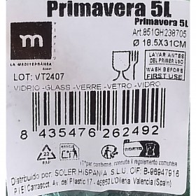 Borraccia La Mediterránea Primavera grabada Vetro 5 L (2 Unità)