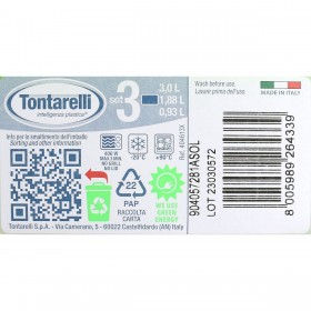 Set di 3 scatole porta pranzo Tontarelli Family Verde Rettangolare 29,6 x 19,8 x 7,7 cm (20 Unità)