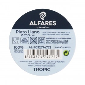 Piatto da pranzo Alfares Tropic 25,5 cm (24 Unità)