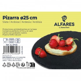 Piatto da pranzo Santa Clara Alfares Lavagna Ø 25 cm 6 mm (12 Unità)