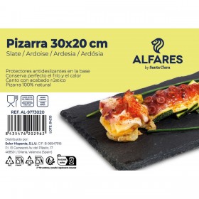 Vassoio Santa Clara Alfares Lavagna 30 x 20 cm 6 mm (12 Unità)