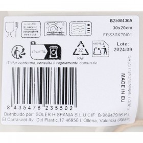 Teglia da Cucina La Mediterránea Irys Rettangolare 30 x 20 x 2,5 cm (6 Unità)