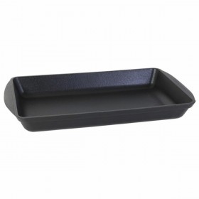Teglia da Cucina Inde Ferro Fuso Nero 50 x 30 x 6,5 cm (2 Unità)