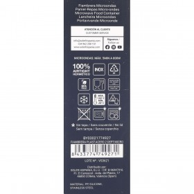 Porta pranzo Ermetico ThermoSport Doppia Acciaio Plastica 19,8 x 19,8 x 6,3 cm (6 Unità)