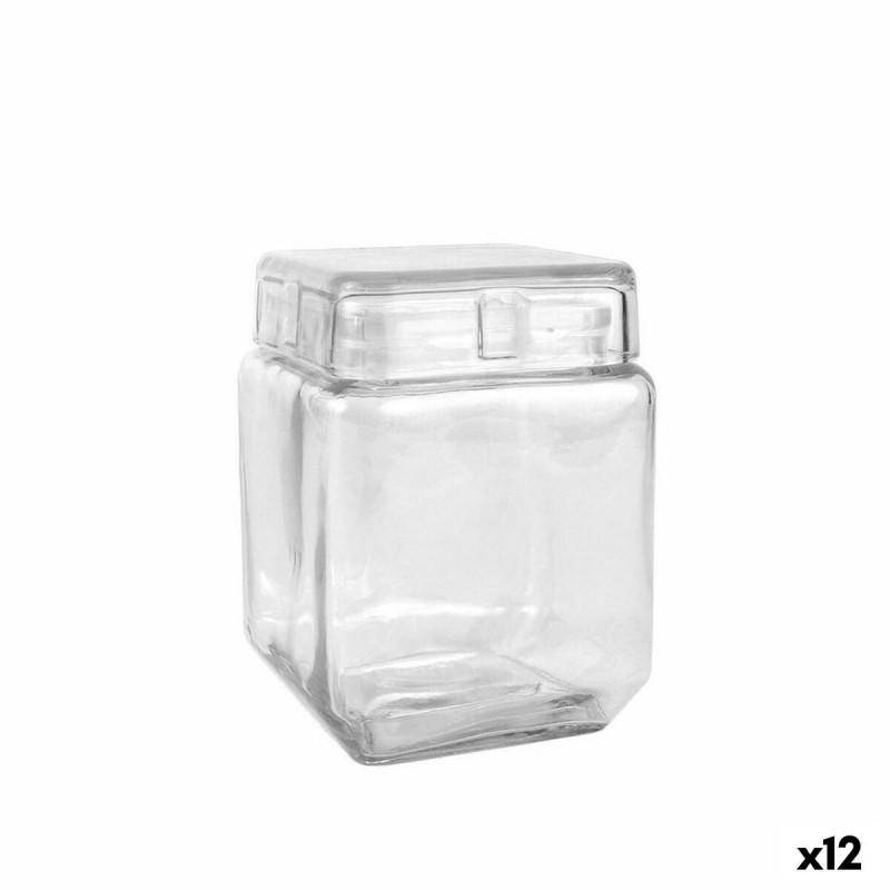 Vaso La Mediterránea Quadrato Vetro 1,2 L 11 x 11 x 14,5 cm (12 Unità)