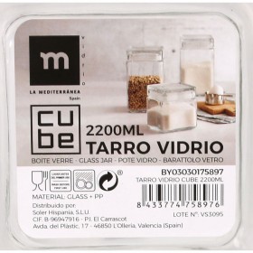 Vaso La Mediterránea Vetro 2,2 L 11 x 11 x 22,5 cm Quadrato (12 Unità)