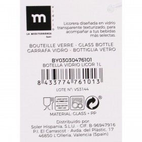 Borraccia La Mediterránea Vetro 1 L 1L Liquore (12 Unità)