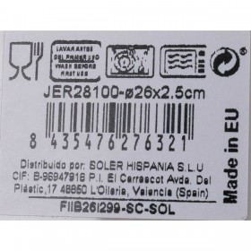 Piatto da pranzo La Mediterránea Jerica Ø 26 x 2,5 cm (6 Unità)