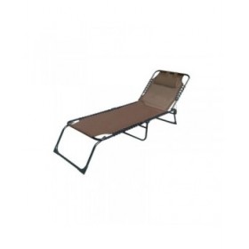 Marbueno lettino pieghevole in acciaio con cuscino giardino e piscina 190X58X27 cm marrone 10001