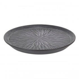 Piatto da pranzo Inde Stoneware Lotus Porcellana Nero