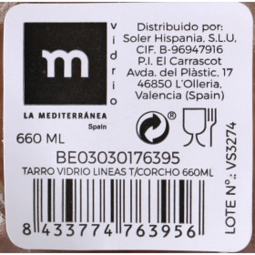 Vaso La Mediterránea A strisce 660 ml Vetro (24 Unità)