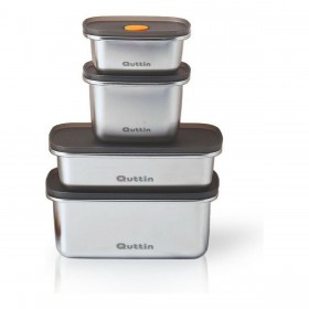 Porta pranzo Ermetico Quttin Rettangolare 450 ml Acciaio inossidabile 11,6 x 9,4 x 7 cm