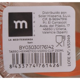 Vaso La Mediterránea Ermetico Vetro 250 ml (36 Unità)
