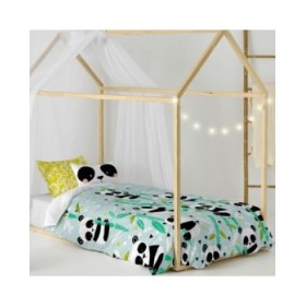 Set di copripiumino HappyFriday Moshi Moshi Panda Garden Blue Azzurro Singolo 2 Pezzi