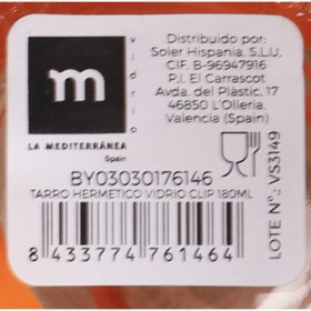 Vaso La Mediterránea Ermetico Vetro 180 ml (36 Unità)