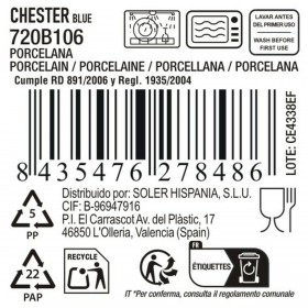 Vassoio per aperitivi La Mediterránea Chester Azzurro Rotonda 24,3 x 2,5 cm (8 Unità)