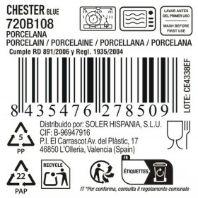 Vassoio per aperitivi La Mediterránea Chester Azzurro Rotonda 13,7 x 2 cm (24 Unità)