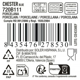 Ciotola La Mediterránea Chester Azzurro 15,6 x 6,8 cm (12 Unità)