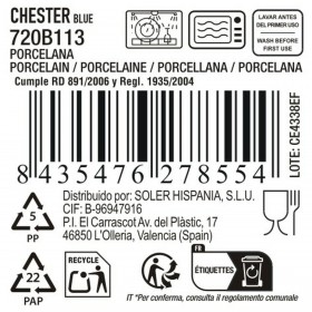 Ciotola La Mediterránea Chester Azzurro 10 x 10 x 4 cm (24 Unità)