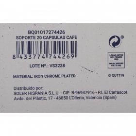 Contenitore per Sistemare le Capsule di Caffè Quttin 14,2 x 12,5 x 31 cm