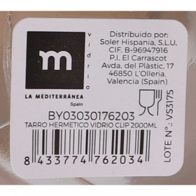 Vaso La Mediterránea Ermetico Vetro 2 L (6 Unità)