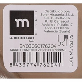Vaso La Mediterránea Ermetico Vetro 3 L (6 Unità)