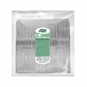 Set di Coltelli Algon Argentato Riutilizzabile 20 cm 50 Unità