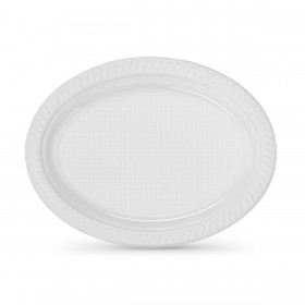 Set di piatti riutilizzabili Algon Bianco 27 x 21 cm Plastica Ovale 6 Unità