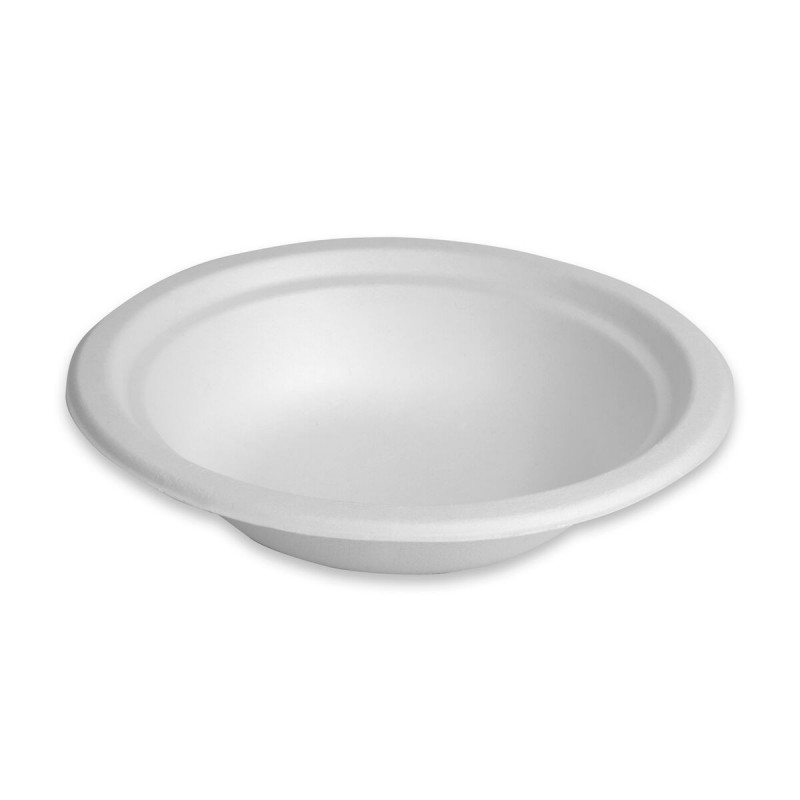 Set di piatti Algon Bianco Canna da Zucchero Monouso 350 ml 12 Unità