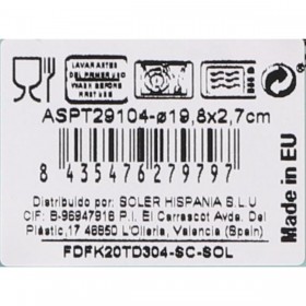 Piatto per Dolce La Mediterránea Aspe Turchese Ø 19,8 x 2,7 cm (12 Unità)