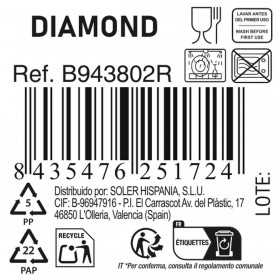 Piatto per Dolce La Mediterránea Diamond ø 19 x 1,7 cm (24 Unità)