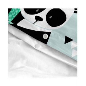 Set di copripiumino HappyFriday Moshi Moshi Panda Garden Blue Azzurro Singolo 2 Pezzi