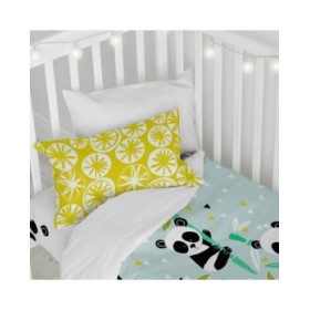 Set di copripiumino HappyFriday Moshi Moshi Panda Garden Blue Azzurro Culla Neonato 2 Pezzi
