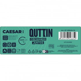 Pentola con Coperchio di Vetro Quttin Caesar Acciaio ø 24 x 15,5 cm (4 Unità)