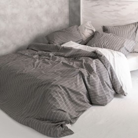 Copripiumino HappyFriday Basic Oxford Grigio 240 x 220 cm