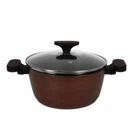 Casseruola con coperchio in vetro Quttin Sahara Alluminio Forgiato Marrone 38 x 25 x 12 cm (4 Unità)