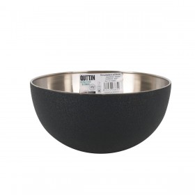 Insalatiera Quttin   Nero Argentato Acciaio 24 x 12 cm (6 Unità)