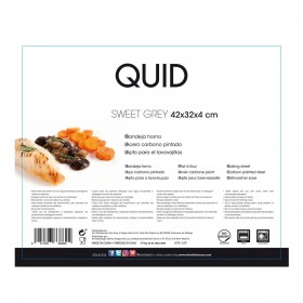 Teglia Antiaderente da Forno Quid Sweet Grey Nero Metallo 42 x 32 x 4 cm