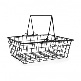 Cestello Forato Quid Ebano Metallo Acciaio 30 x 23 x 10,5 cm